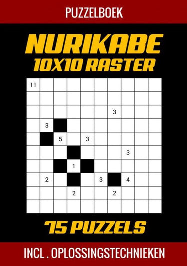 Nurikabe puzzelboek 10x10 raster - 75 puzzels - incl. oplossingstechnieken