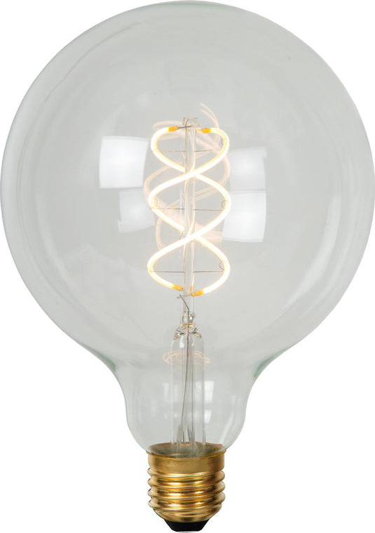 Lucide g125 - filament lamp - ø 12,5 cm - led dimbaar - e27 - 1x4,9w 2700k - transparant