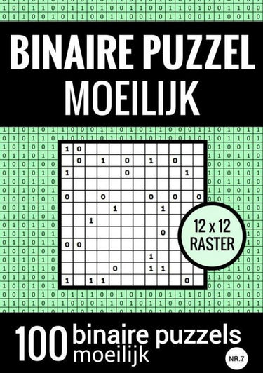 Merkloos sans marque binaire puzzel moeilijk - puzzelboek met 100 binairo's - nr.7