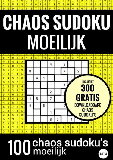 Choas sudoku sudoku moeilijk: chaos sudoku - nr. 4 - puzzelboek met 100 moeilijke puzzels voor volwassenen en ouderen