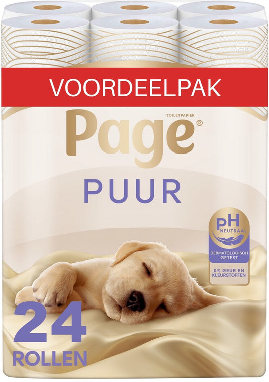 Page ® toiletpapier - puur wc papier - 24 rollen - ultieme verzorging voor de huid - voordeelverpakking