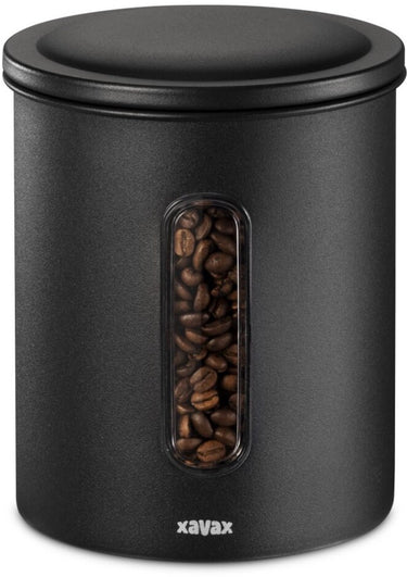 Xavax koffieblik voor 500 g bonen of 700 g poeder, luchtdicht, aromadicht, zw