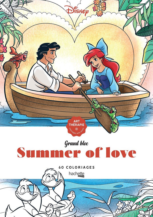 Hachette grand bloc disney - summer of love - kleurboek voor volwassenen