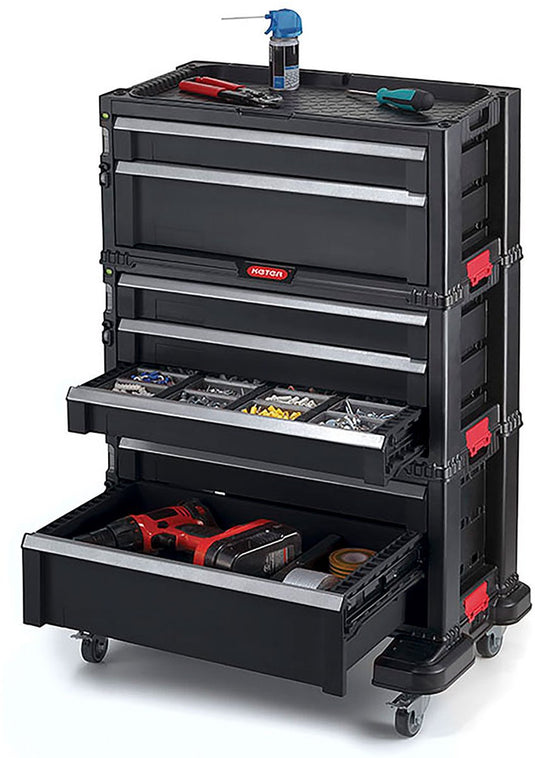 Keter module ladekast 7 lades - 59,85x37,76x59,85cm – zwart