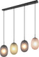 Trio facette - hanglamp - zwart mat - excl. 4x e27 4 w - plafondbevestiging - in hoogte verstelbaar