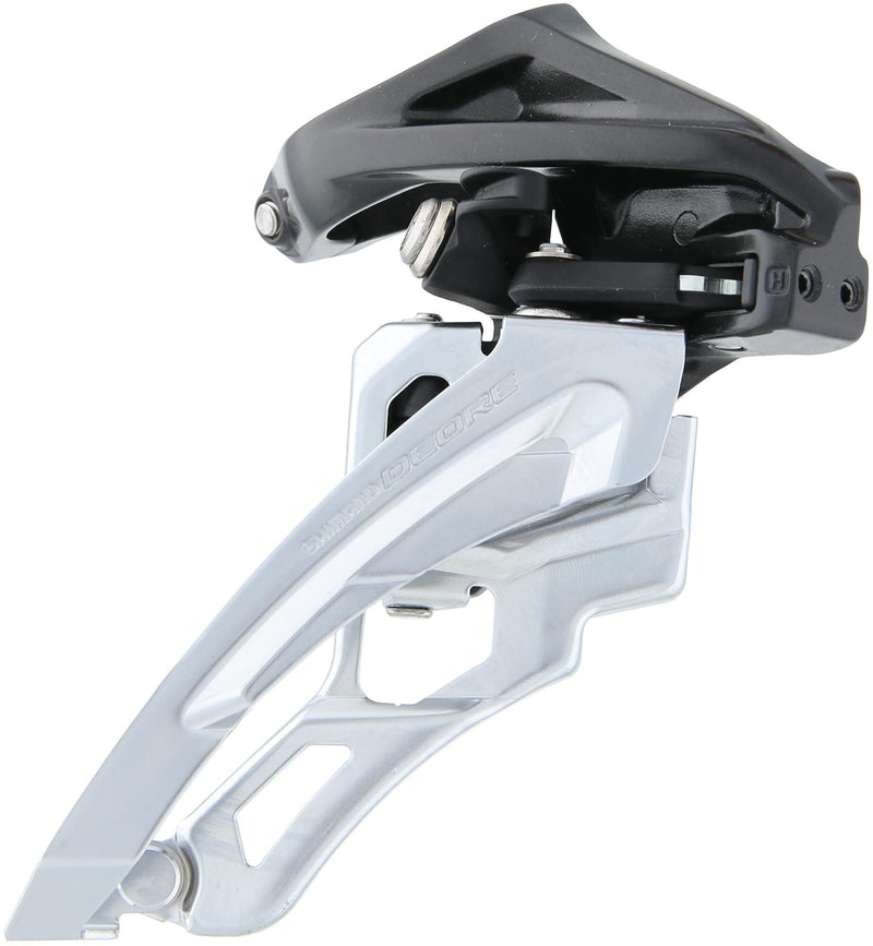 Load image into Gallery viewer, Shimano voorderailleur 3 x 10-speed deore fc-m6000 side swing - hoge klem 40-42t - zwart zilver
