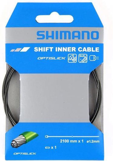 Shimano optislick schakelbinnenkabel – 2100 mm × 1,2 mm – rvs – voor mtb en racefiets – zwart