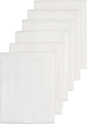 Meyco baby uni hydrofiele doeken - 6-pack - white - 70x70cm