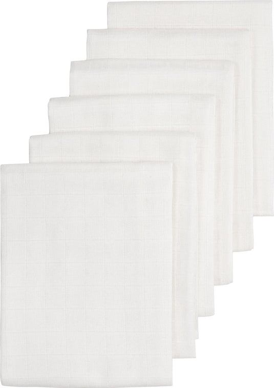 Meyco baby uni hydrofiele doeken - 6-pack - white - 70x70cm