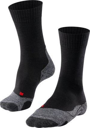 Falke tk2 anti-blaar dik wol functioneel materiaal wandelsokken dames zwart - maat 37-38