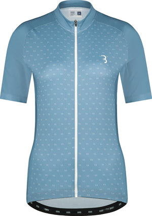 Bbb cycling fietsshirt dames korte mouw donnafit - wielershirt dames korte mouw - comfortabel en sneldrogend wielrenshirt dames - grijs blauw - maat xl - bbw-412