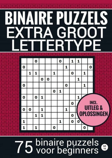 Merkloos sans marque puzzelboek groot lettertype - voor ouderen, slechtzienden, opa, oma, senioren - nr.16 - makkelijke binaire puzzel