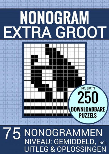 Merkloos sans marque puzzelboek voor ouderen, slechtzienden, senioren, opa en oma: nonogram extra groot, type xl xxl
