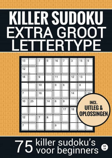 Merkloos sans marque puzzelboek voor ouderen, slechtzienden, opa, oma, senioren - nr.24 - makkelijke killer sudoku - grootletter type