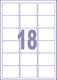 Kangaro etiket - universele etiketten - inkjet laser kopieer - 63,5x46,6mm - 100 vel - 18 stickers per vel - k-6346