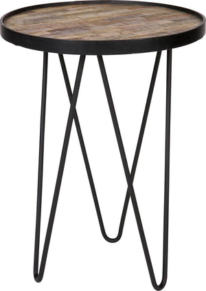 Woood lev bijzettafel - hout metaal - zwart - 52x39x39
