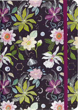 Peter pauper compacte notitieboek - celestial garden - met elastieksluiting - 13x18 cm