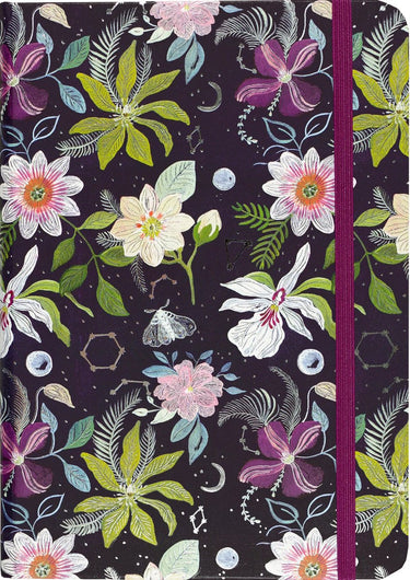 Peter pauper compacte notitieboek - celestial garden - met elastieksluiting - 13x18 cm