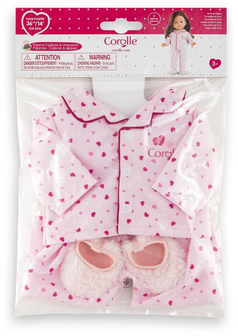 Afbeelding laden in galerijviewer, Corolle ma poppenpyjama en slofjes - hartjes - 36cm

