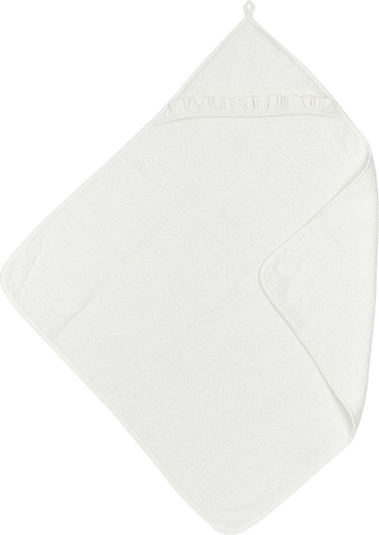 Meyco baby ruffle badcape - offwhite - 80x80cm
