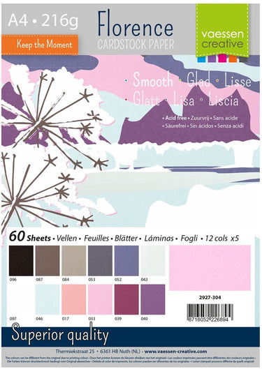 Vaessen creative cardstock - multipack winter - a4 - 60 vellen - glad - 216 g