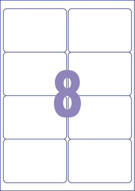 Kangaro etiketten - universeel - inkjet laser kopieer - 99,1x67,7mm - 25 vel - 8 stickers per vel - k-9967-25