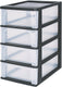 Iris organizer chest ladesysteem - 4 lades - 4 x7l - kunststof - zwart transparant