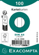 Exacompta 1x pak 100 steekkaarten in folie - bristol gelijnd niet geperforeerd 55x74mm, wit