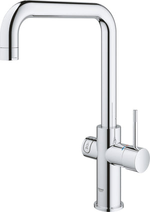 Grohe red 3 in 1 kokendwaterkraan - u-uitloop - 7l boiler - met mengventiel – chroom