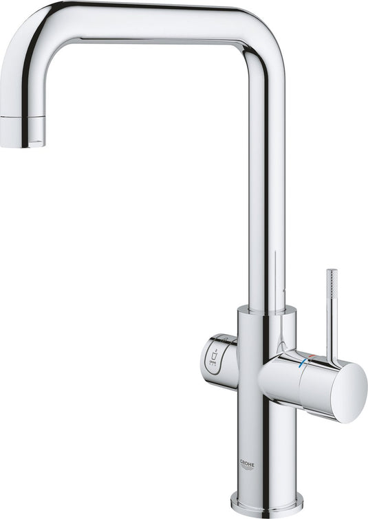 Grohe red 3 in 1 kokendwaterkraan - u-uitloop - 7l boiler - met mengventiel – chroom