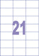 Kangaro etiketten - universeel - inkjet laser kopieer - 70x42,3mm - 25 vel - 21 stickers per vel - k-7042-25
