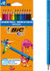 Bic kids tropicolors kleurpotloden met brede punt (2,9 mm) - diverse kleuren - doos van 12