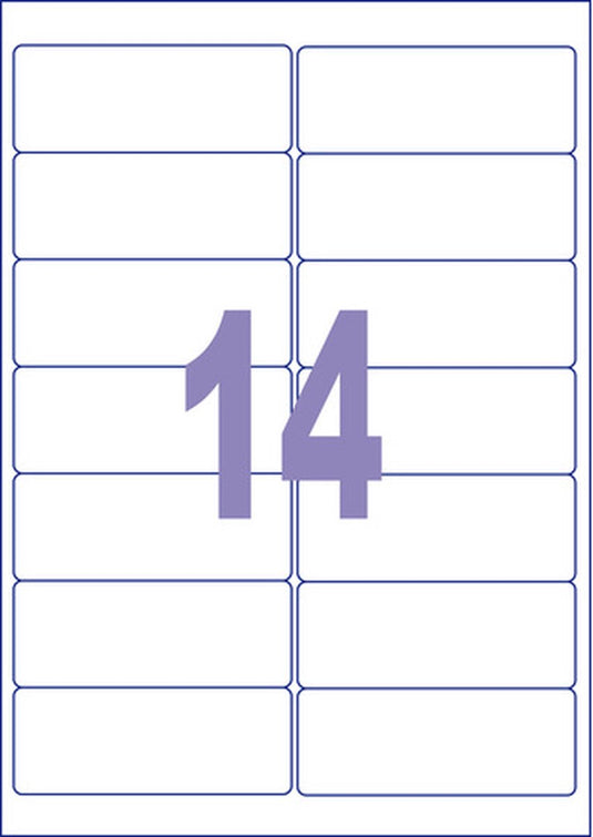 Kangaro etiketten - universeel - zelfklevend - inkjet laser kopieer - 99,1x38,1mm - 25 vel - 14 stickers per vel