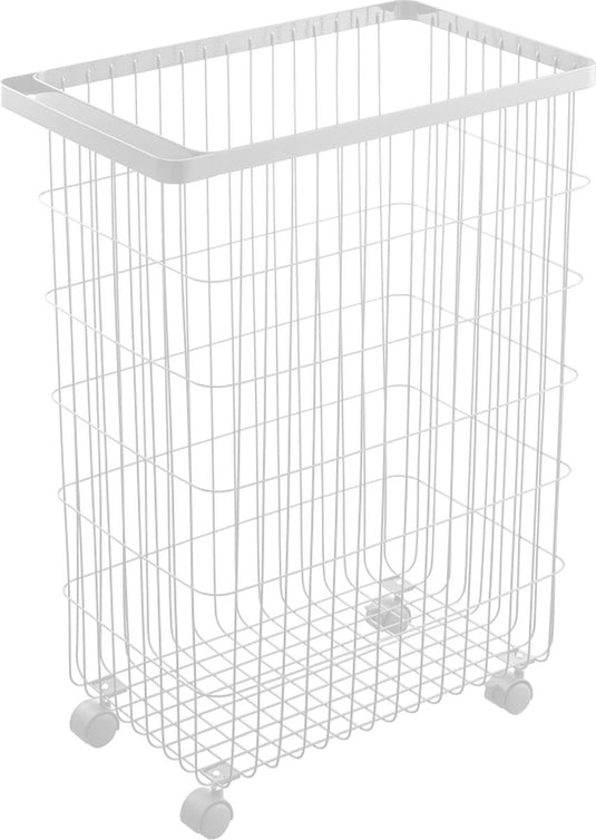 Yamazaki wasmand op wielen - tower - wit