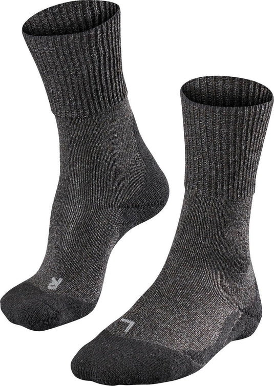 Falke tk1 wool anti-blaar dik wol functioneel materiaal wandelsokken dames grijs - maat 35-36