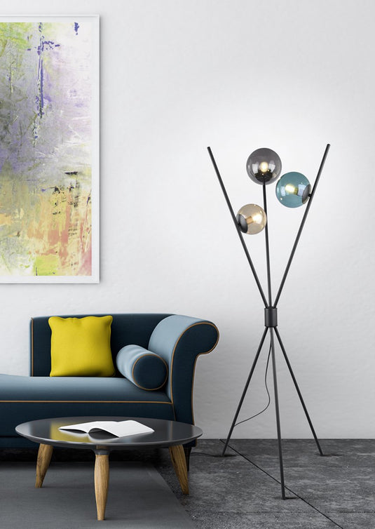 Trio lance vloerlamp - mat zwart - excl. e14