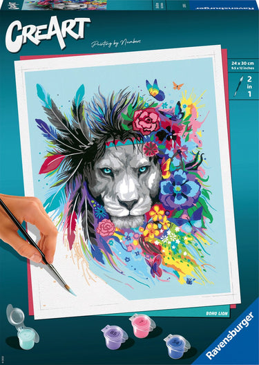Ravensburger schilderen op nummer ravensburger creart boho lion - schilderen op nummer voor volwassenen - hobbypakket