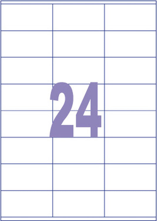 Kangaro etiketten - universeel - inkjet laser print - 70x36mm - 100 vel - 24 stickers per vel