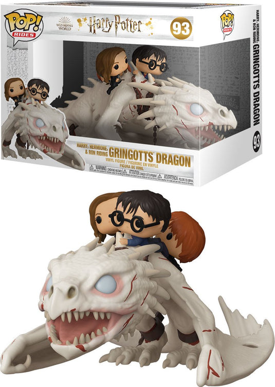 Funko harry potter harry, hermine ron riding gringotts dragon (pop! rides super deluxe) vinylfiguur 93 unisex pop! - neutraal - standard