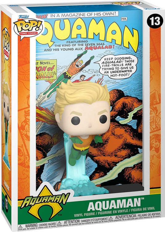 Dc comics funko aquaman - pop! comic cover aquaman 9 cm verzamelfiguur - multicolours