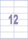 Kangaro etiket - inkjet laser kopieer - 105x48mm - 100 vel - 12 stickers per vel - k-10548