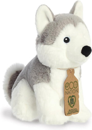 Aurora pluche husky hond - eco nation - huisdieren knuffel - 21 cm