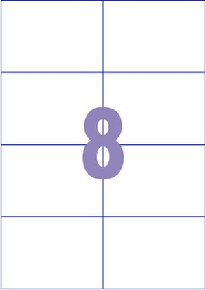 Kangaro etiket - universele etiketten - inkjet laser kopieer - 105x74mm - 100 vel - 8 stickers per vel
