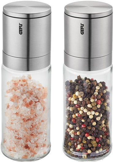 Gefu lamola zout- en pepermolenset 16,6 cm – 2-delig – keramisch maalwerk – rvs glas