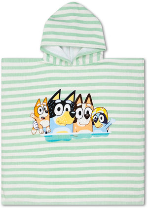 Swim essentials - poncho - 65 x 65 cm - kind - gestreept - 100% katoen - blauw wit