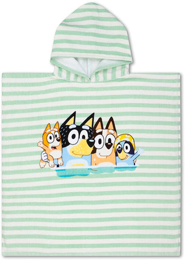 Swim essentials - poncho - 65 x 65 cm - kind - gestreept - 100% katoen - blauw wit