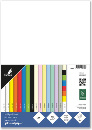 Kangaro papier a4 160gr pak a 50 vel wit