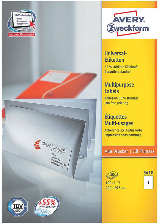 Avery etiketten quickpeel wit