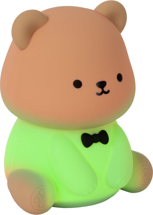 Lucide pincha bear - oplaadbare nachtlamp kinderkamer - accu batterij - led 3 stepdim - 1x0,5w 2100k - rgb - bruin | essential