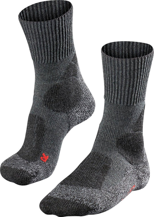 Falke tk1 anti-blaar dik wol functioneel materiaal wandelsokken heren grijs - maat 46-48